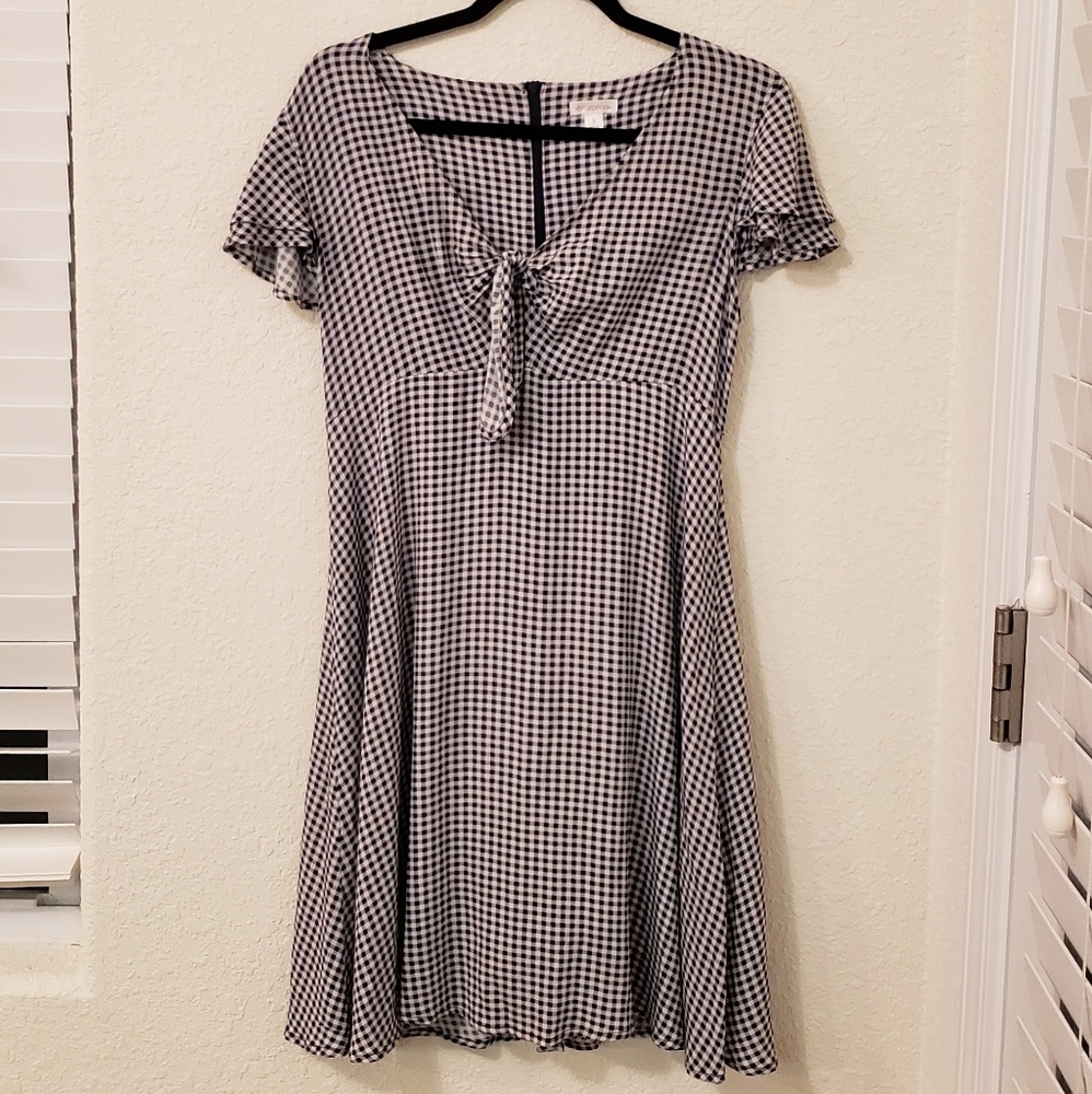Navy blue plaid dress